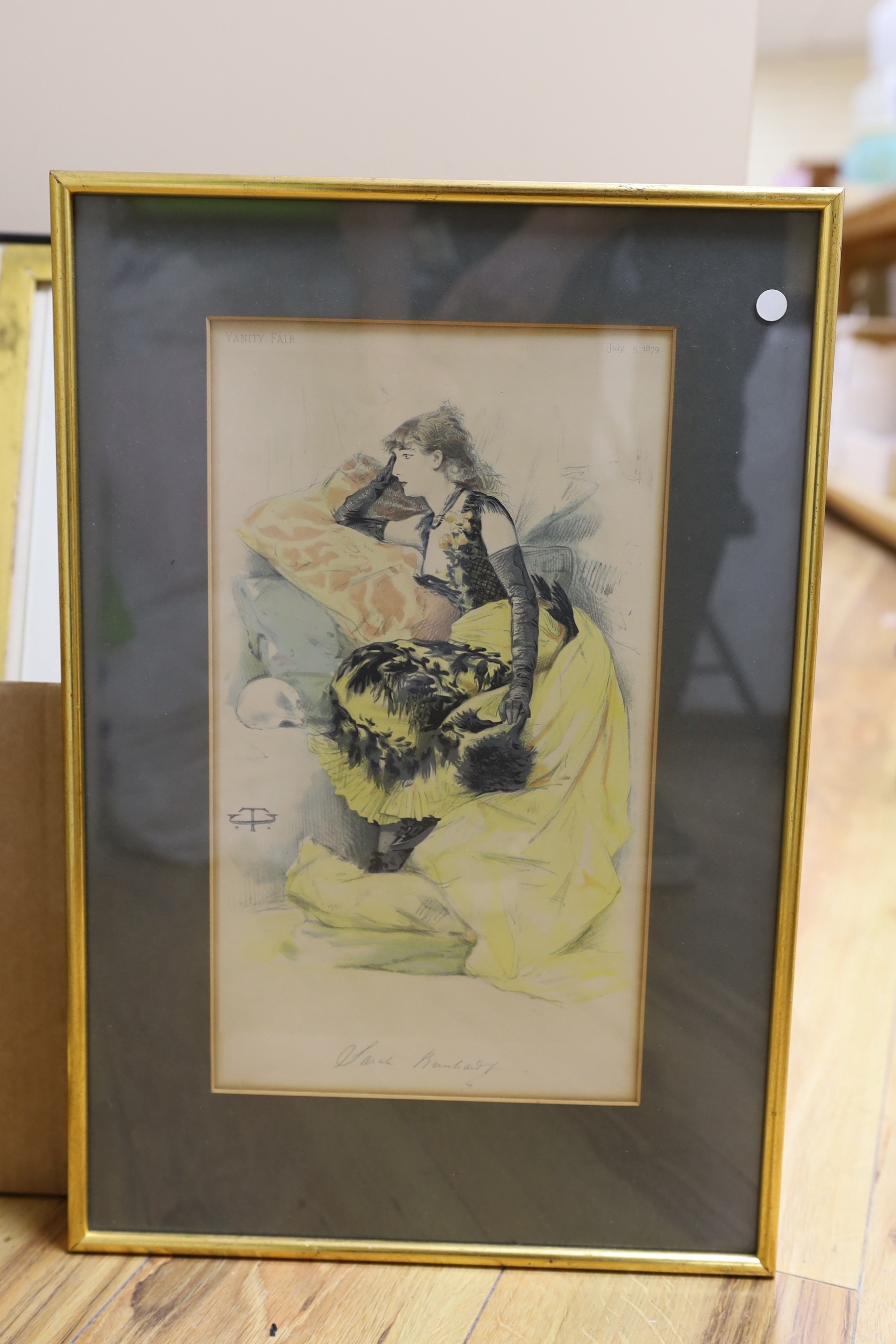 A group of assorted paintings and prints including a lithograph of a bearded lady, 'Miss Julia Pastrana'